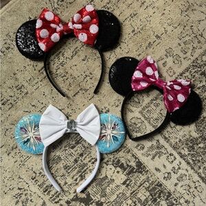 Amazon Polka Dot and Sequin Mouse Ear Headbands - Red, Pink, Blue